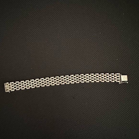Vintage 925 Italy 7” Woven Mesh Chain Link